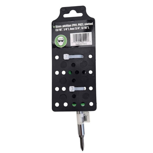 6-in-1 Flathead Slotted Phillips Reversible Screwdriver Nut Driver Bit TPR GRIP - Picture 6 of 7